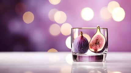 Figs in a glass. Minimal background.