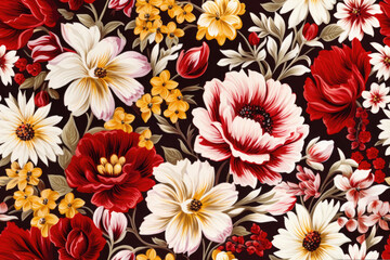 Seamless pattern - repeatable texture or tile of flowers