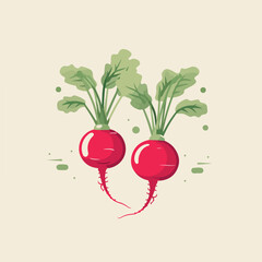 Radishes in cartoon, doodle style. 2d vector illustration in logo, icon style. AI Generative