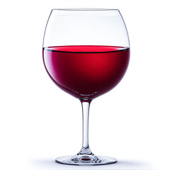 Red Wine In A Glass Cup On A White Background