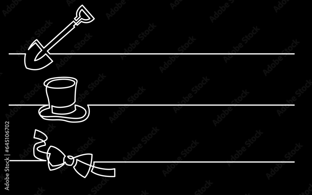 Canvas Prints continuous line drawing vector illustration with fully editable stroke of business icons banner lett