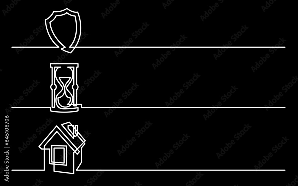 Canvas Prints continuous line drawing vector illustration with fully editable stroke of business icons banner lett