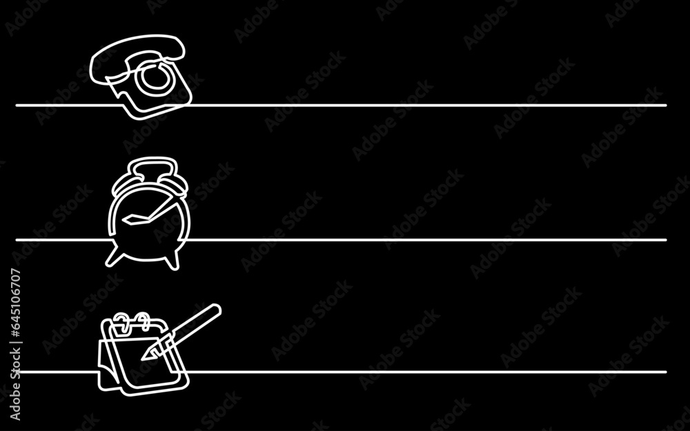 Canvas Prints continuous line drawing vector illustration with fully editable stroke of business icons banner lett