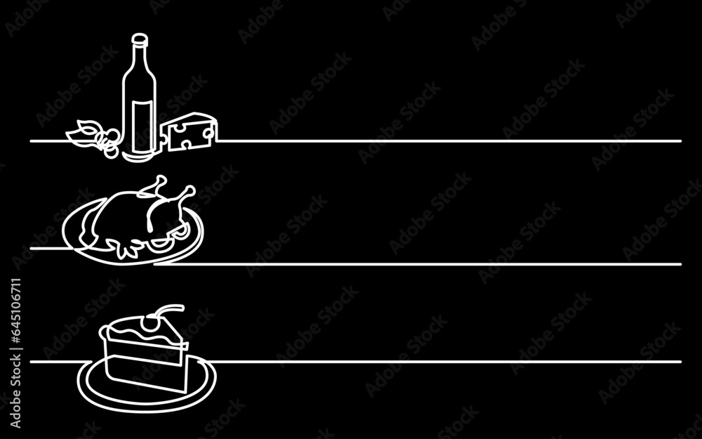 Canvas Prints continuous line drawing vector illustration with fully editable stroke of business icons banner lett