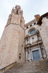 Fototapeta na wymiar Exterior view of the Church of San Felix or Sant Feliu in Girona, Spain