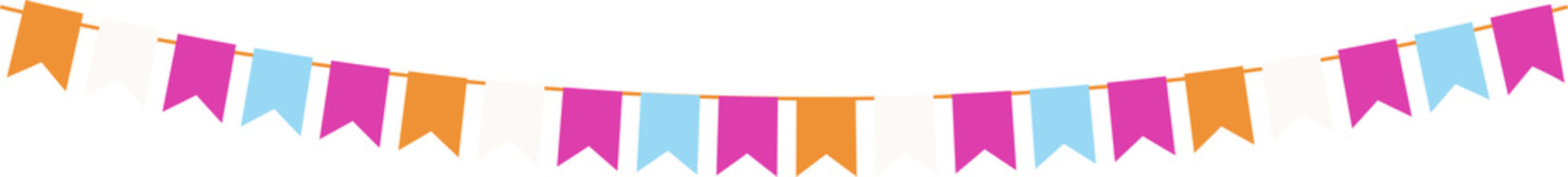 Colorful party paper flag bunting decoration