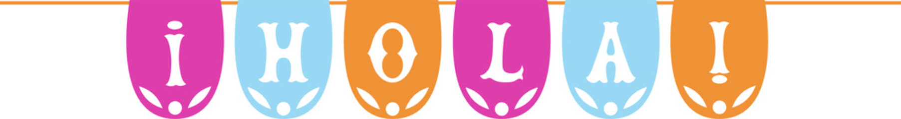 Colorful party paper flag bunting decoration text message hola © Maria Gerasimova