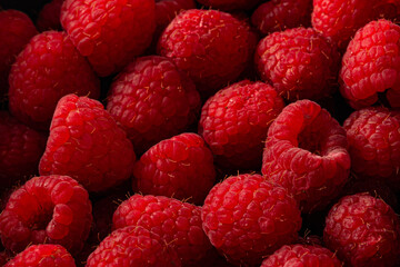 Lots of fresh raspberries together