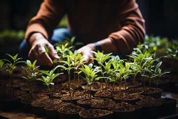 The hands of an environmental steward planting a sapling as a symbol of hope for our planet