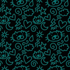Cartoon school seamless doodle pattern for wrapping paper and fabrics and kids clothes print and fashion