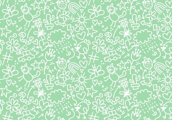 School blackboard doodle seamless scribble chalk pattern for fabrics and textiles and wrapping...