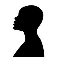Silhouette of a dark-skinned woman.Vector icon.