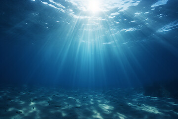 Fototapeta na wymiar Underwater with rays of light.