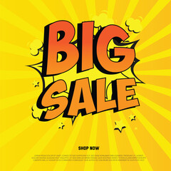 comic big sale banner template 