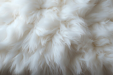 Fototapeta na wymiar white fluffy fur, white fur textile texture background