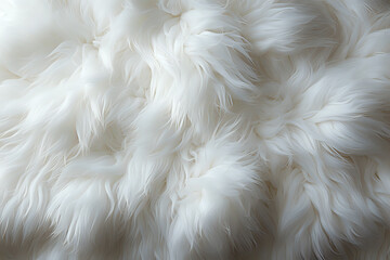 Fototapeta na wymiar white fluffy fur, white fur textile texture background