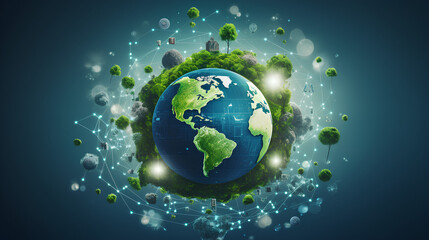 Ecology concept with hands holding earth globe