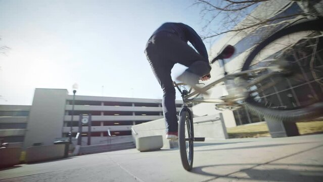 Cinematic Bike Parkour Tricks - Close up