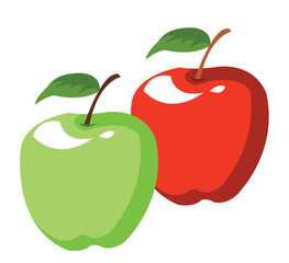 Watercolor red apple isolated on white background