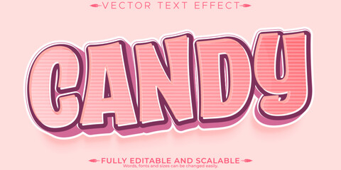Candy text effect, editable sugar and sweet text style