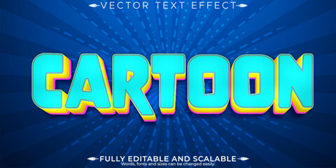 Obraz premium Cartoon text effect, editable comic and pop art text style