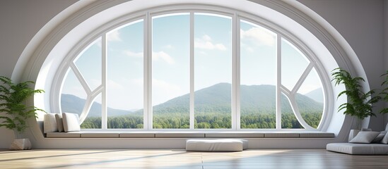 a room with a spacious window.