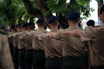 Army soldiers are seen at the Brazilian Independence Day parade in the city of Salvador, Bahia.