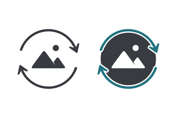 Refresh image photo icon. illustration vector