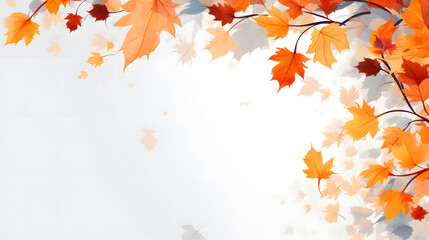 Autumn leaves background with copy space for text