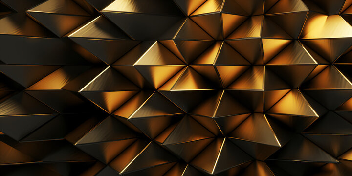 Abstrakter Hintergrund mit goldenen Dreiecken 3d Effekt 