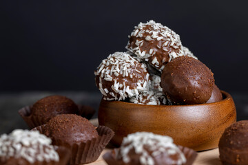 Chocolates with coconut sweet filling