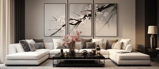 My own copyrighted modern living room with elegant decor.