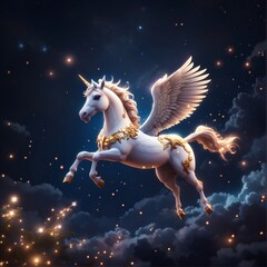Obraz na płótnie Canvas Pegasus horse in the night