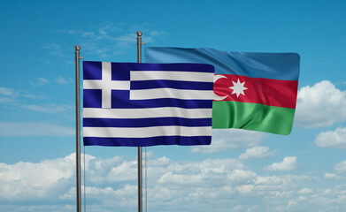 Azerbaijan and Greece flag