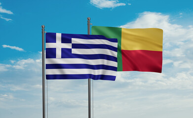 Benin and Greece flag