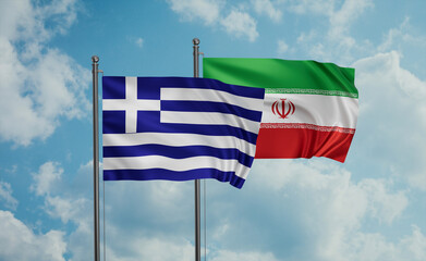 Fototapeta premium Iran and Greece flag