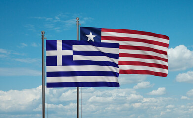 Liberia and Greece flag