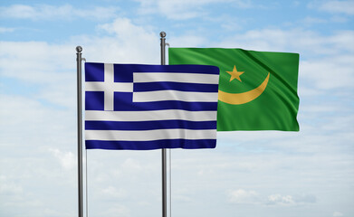 Mauritania and Greece flag