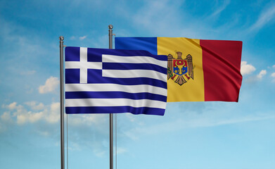 Moldova and Greece flag