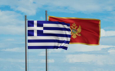 Montenegro and Greece flag