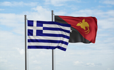 Papua New Guinea and Greece flag