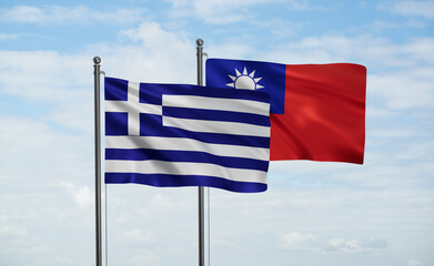Taiwan and Greece flag