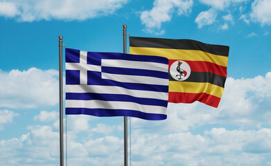 Uganda and Greece flag