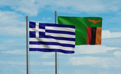 Zambia and Greece flag