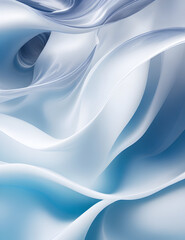 Obraz premium Fluid Interplay of Textures A Fusion of Gossamer Silk and Glistening Plastic in gray bluesparkless Wave Symphony