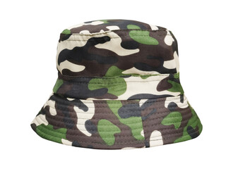 camouflage bucket hat isolated PNG transparent.