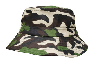camouflage bucket hat isolated PNG transparent.