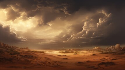 Storm in the desert game art - obrazy, fototapety, plakaty