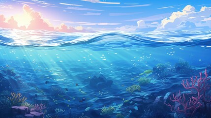 Fototapeta na wymiar The beauty of the ocean game art