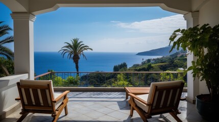 View from the villa balcony to the Sea